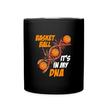 Basketball is in my DNA Basketballer - Tasse einfarbig - Schwarz - Vorne