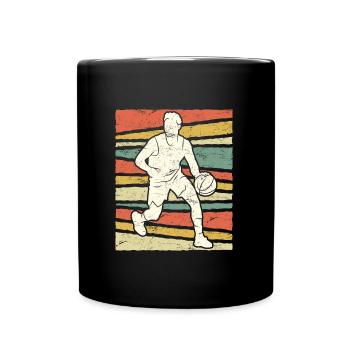 Retro Basketballer Basketball - Full Colour Mug - black - Front