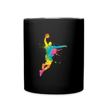 Basketball Dunking Art Basketball Player - Full Colour Mug - black - Front