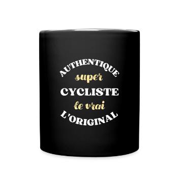 authentique cycliste humour vélo homme cadeau - Mug uni - noir - Devant