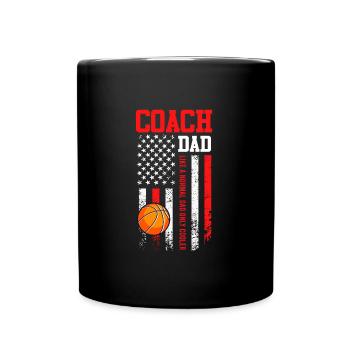 Entraîneur de basket-ball Papa USA Joueur de basket-ball - Mug uni - noir - Devant