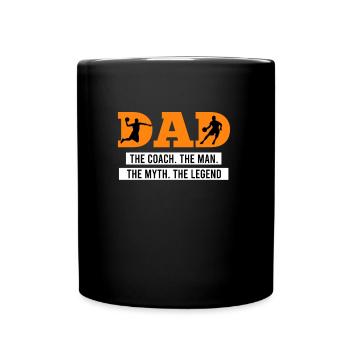 Papa Basketball Dad Coach Man Myth Legend - Full Colour Mug - black - Front