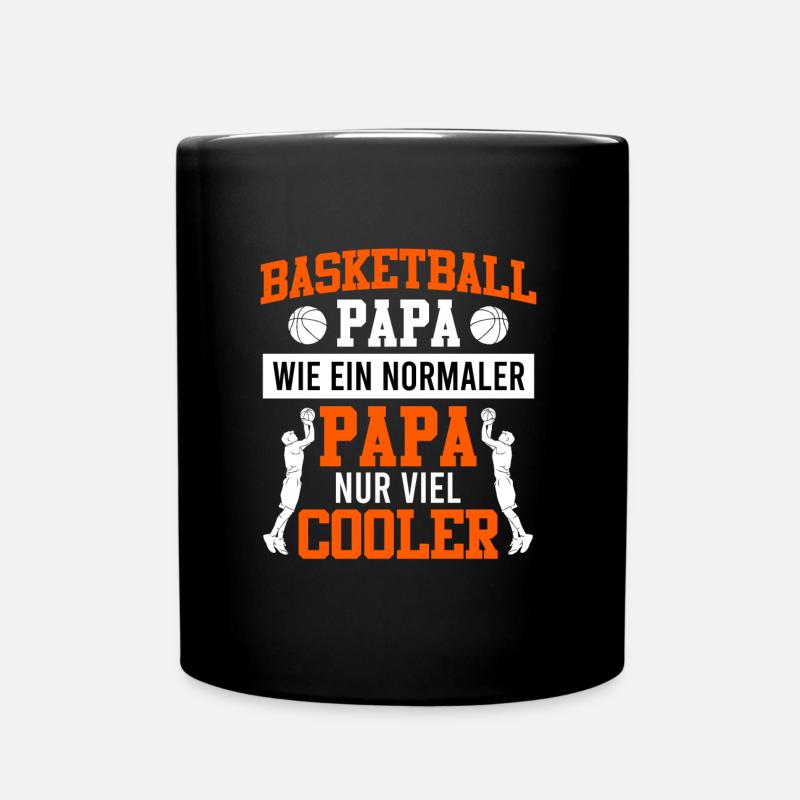 Basketball Papa wie normaler Papa nur cooler - Tasse einfarbig - Schwarz