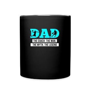 Papa Basketball Dad Coach Man Myth Legend - Full Colour Mug - black - Front