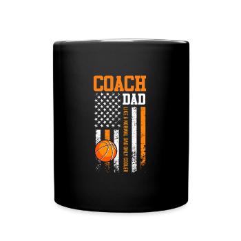 Basketball Coach Dad USA Basketball Player - Full Colour Mug - black - Front