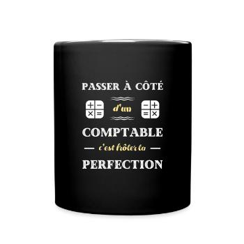 perfection comptable humour comptabilité homme - Mug uni - noir - Devant