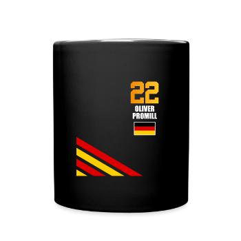 Sauftrikot Deutschland Oliver Promill - Tasse einfarbig - Schwarz - Vorne