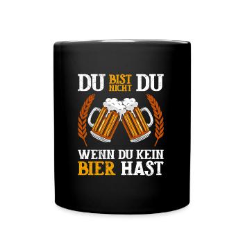Biertrinker Männer Bier - Tasse einfarbig - Schwarz - Vorne