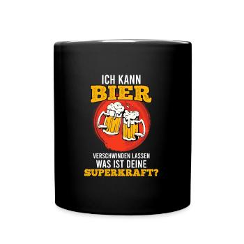 Bier verschwinden lassen Superpower - Tasse einfarbig - Schwarz - Vorne