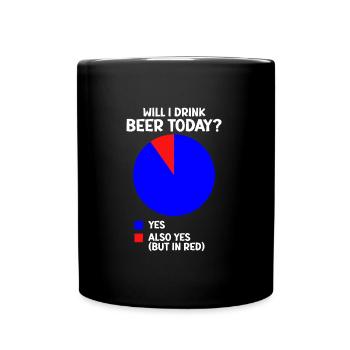 Statistiques du tableau du cercle de la bière Boire de la bière aujourd’hui - Mug uni - noir - Devant
