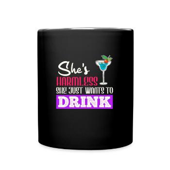 She doesn't do anything that just wants to drink party ladies - Full Colour Mug - black - Front