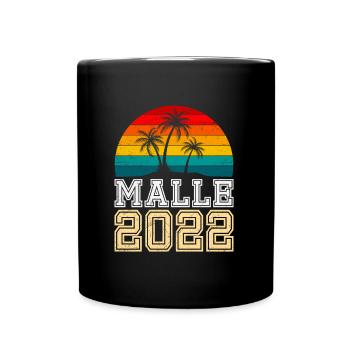Malle 2022 Mallorca Urlaub - Tasse einfarbig - Schwarz - Vorne