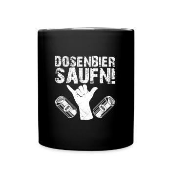 Dosenbier saufen Festival Malle Party - Tasse einfarbig - Schwarz - Vorne