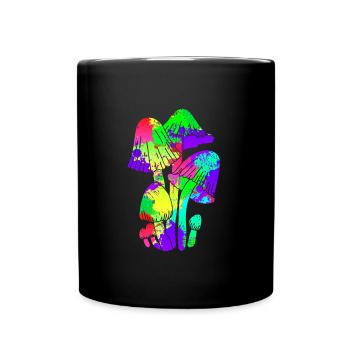 Cueillette de champignons colorées Party - Mug uni - noir - Devant