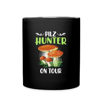 Pilz Hunter on Tour Pilzsammler - Tasse einfarbig - Schwarz - Vorne