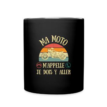 ma moto m'appelle humour motard vintage homme - Mug uni - noir - Devant