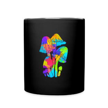 Cueillette de champignons colorées Party - Mug uni - noir - Devant