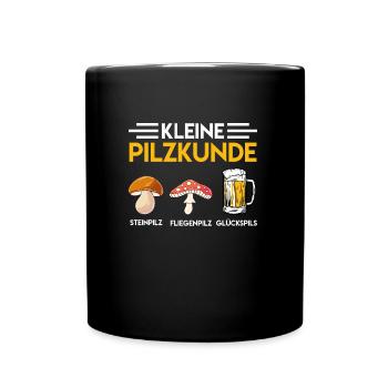 Pilzkunde Steinpilz Fliegenpilz Glückspilz - Tasse einfarbig - Schwarz - Vorne
