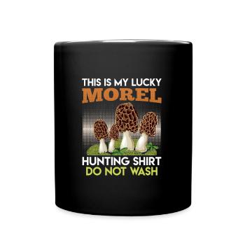 Mein Morchel Glücksshirt Pilzsammler - Tasse einfarbig - Schwarz - Vorne