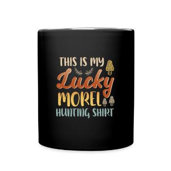Morchel Jagd Shirt Pilzsammler - Tasse einfarbig - Schwarz - Vorne