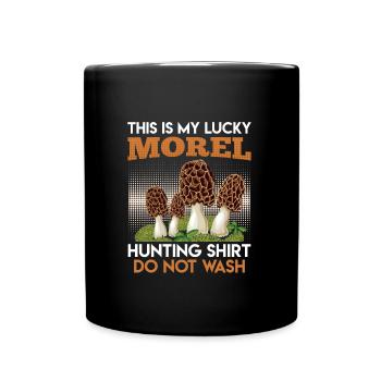 Mein Morchel Glücksshirt Pilzsammler - Tasse einfarbig - Schwarz - Vorne