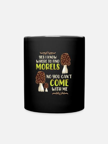 Ich kenne die besten Morchel Plätze - Tasse einfarbig - Schwarz