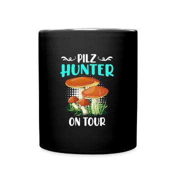 Pilz Hunter on Tour Pilzsammler - Tasse einfarbig - Schwarz - Vorne
