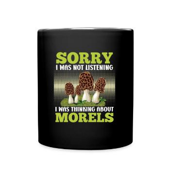 Morchel Sammler Pilzsammler - Tasse einfarbig - Schwarz - Vorne