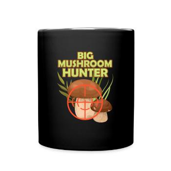 Grand chasseur de champignons Cueilleur de champignons Gros champignons - Mug uni - noir - Devant