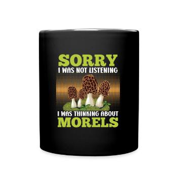 Morchel Sammler Pilzsammler - Tasse einfarbig - Schwarz - Vorne