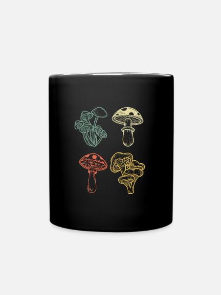 Vintage Pilze sammeln Pilzsammler - Tasse einfarbig - Schwarz