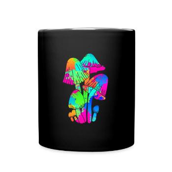 Cueillette de champignons colorées Party - Mug uni - noir - Devant