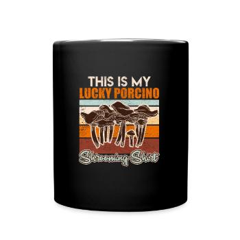 C’est ma chemise chanceuse aux cèpes - Mug uni - noir - Devant