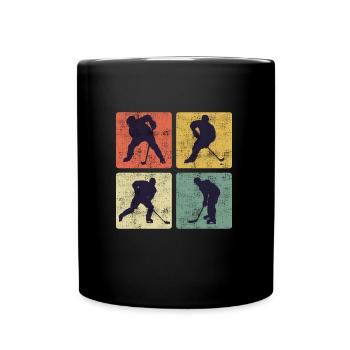 Vintage Eishockey Hockey Spieler - Tasse einfarbig - Schwarz - Vorne