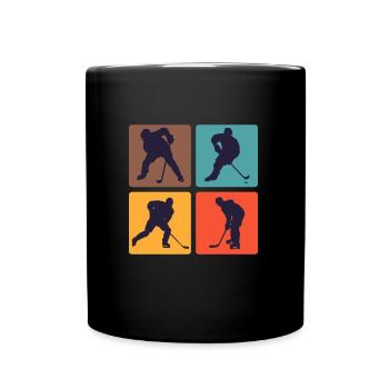 Vintage Eishockey Hockey Spieler - Tasse einfarbig - Schwarz - Vorne