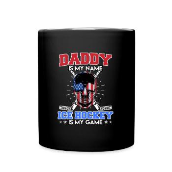 Papa est mon nom Hockey sur glace Mon jeu - Mug uni - noir - Devant