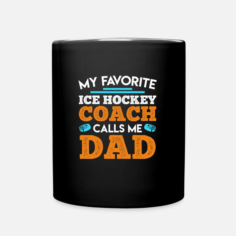 Sohn Eishockey Trainer Papa Eishockey - Tasse einfarbig - Schwarz