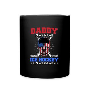 Papa est mon nom Hockey sur glace Mon jeu - Mug uni - noir - Devant