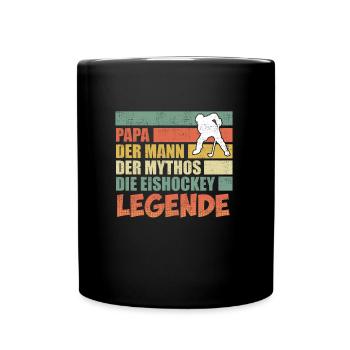 Papa der Mann der Mythos die Legende - Tasse einfarbig - Schwarz - Vorne