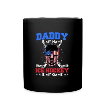 Papa est mon nom Hockey sur glace Mon jeu - Mug uni - noir - Devant