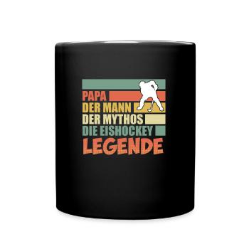 Papa der Mann der Mythos die Legende - Tasse einfarbig - Schwarz - Vorne