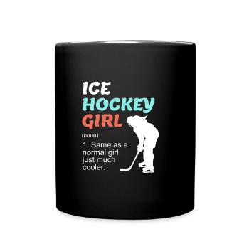Ice Hockey Girl Damen Eishockey - Tasse einfarbig - Schwarz - Vorne