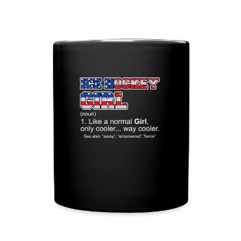 Eishockey Girl Hockey Damen - Tasse einfarbig - Schwarz - Vorne