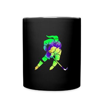 Joueuse de hockey sur glace - Mug uni - noir - Devant
