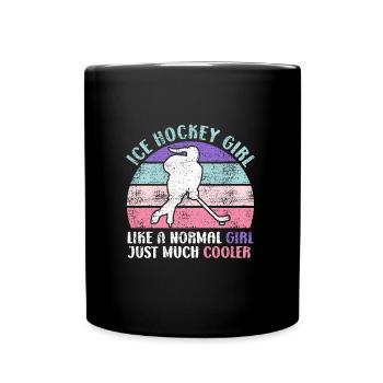 Ice Hockey Girl Eishockey - Tasse einfarbig - Schwarz - Vorne