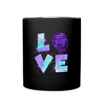 Eishockey Liebe Eishockeyspielerin Damen - Tasse einfarbig - Schwarz - Vorne