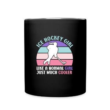 Ice Hockey Girl Eishockey - Tasse einfarbig - Schwarz - Vorne