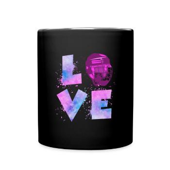 Eishockey Liebe Eishockeyspielerin Damen - Tasse einfarbig - Schwarz - Vorne