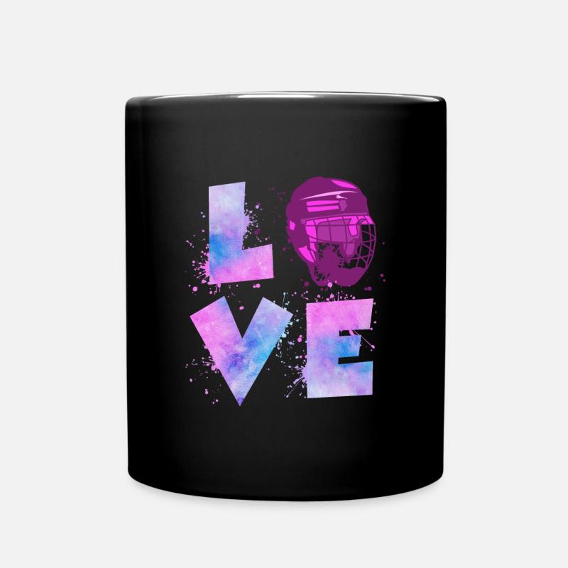 Eishockey Liebe Eishockeyspielerin Damen - Tasse einfarbig - Schwarz