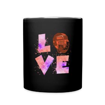 Eishockey Liebe Eishockeyspielerin Damen - Tasse einfarbig - Schwarz - Vorne